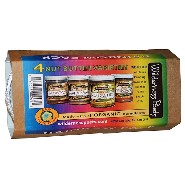 Wilderness Poets, Nut Butter Varieties, Rainbow Pack, 4 Cups, 1.8 oz