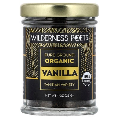 Product Image for Wilderness Poets, Pure Ground Organic Vanilla, Tahitian Variety, 1 oz (28 g)