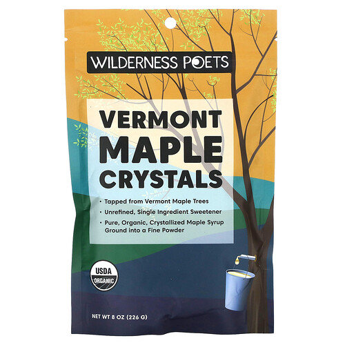 Wilderness Poets, Organic Vermont Maple Crystals, Bio-Vermont-Ahornkristalle, 226 g (8 oz.)
