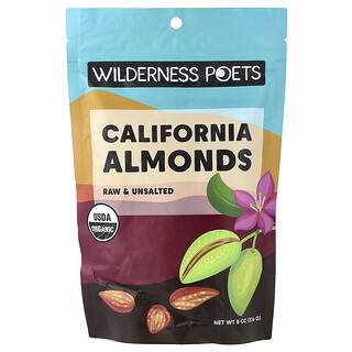 Wilderness Poets, Almendras de California orgánicas, 226 g (8 oz)