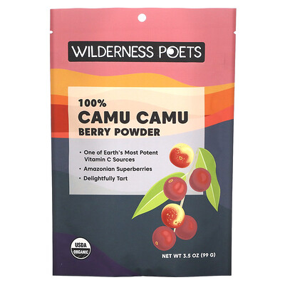 Wilderness Poets порошок из органических ягод каму-каму, 99г (3,5унции)