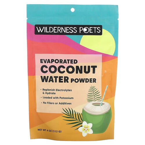 Wilderness Poets, Coconut Water Powder, Evaporated, Kokoswasser, verdampft, 113 g (4 oz.)
