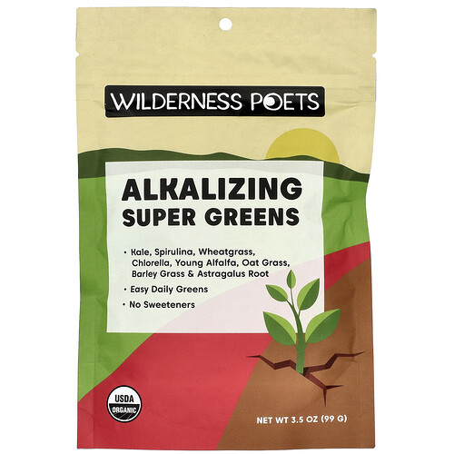 Wilderness Poets, Alkalizing Super Greens, 3.5 oz (99 g)