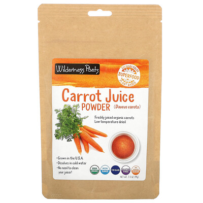 Купить Wilderness Poets Organic Carrot Juice Powder, 3.5 oz (99 g)