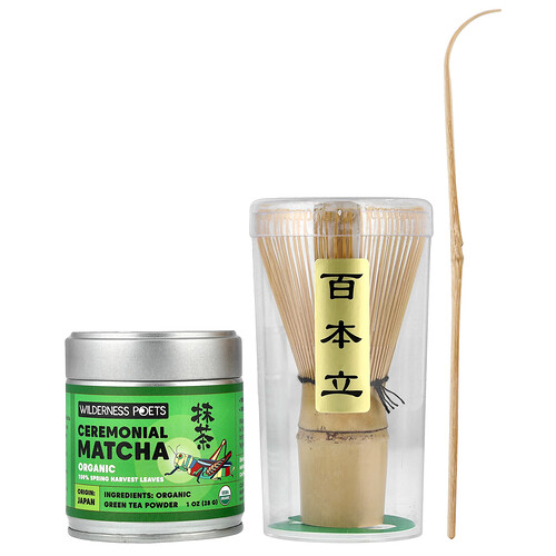 Wilderness Poets, Organic Ceremonial Matcha, Bio-Matcha-Zeremonie, 3-teiliges Set