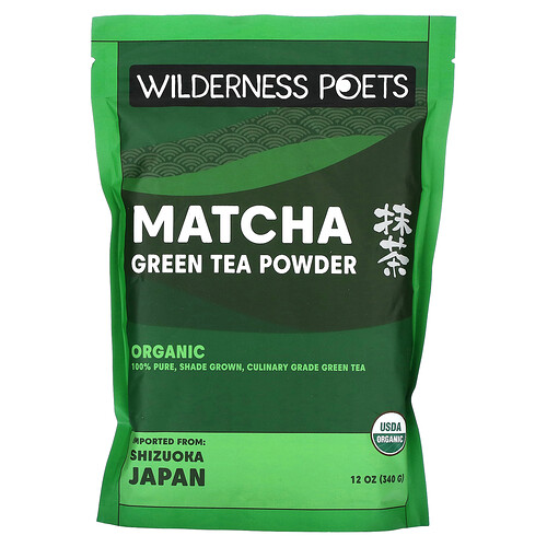 Wilderness Poets, Luomu matcha-vihreän teen jauhe, 340 g