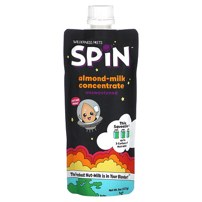 

Wilderness Poets, Spin, Almond-Milk Concentrate, Unsweetened, 8 oz (227 g)