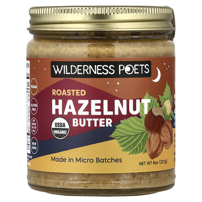 Wilderness Poets, Mantequilla de avellana tostada, 227 g (8 oz)