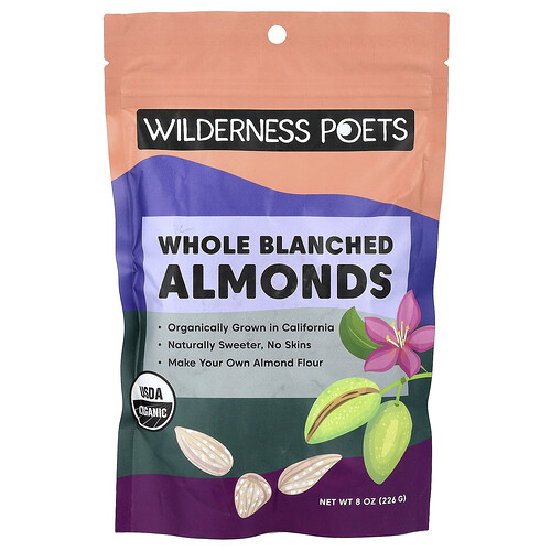 Wilderness Poets Whole Blanched Almonds, 8 oz (226 g)
