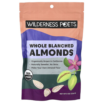 Wilderness Poets, Almendras enteras blanqueadas, 226 g (8 oz)