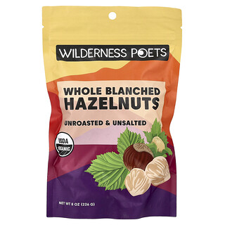 Wilderness Poets, Whole Blanched Hazelnuts, Unroasted & Unsalted, 8 oz (226 g)