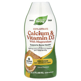 Nature's Way, Calcium & Vitamine D3 met Magnesium, Citrus, 480 ml