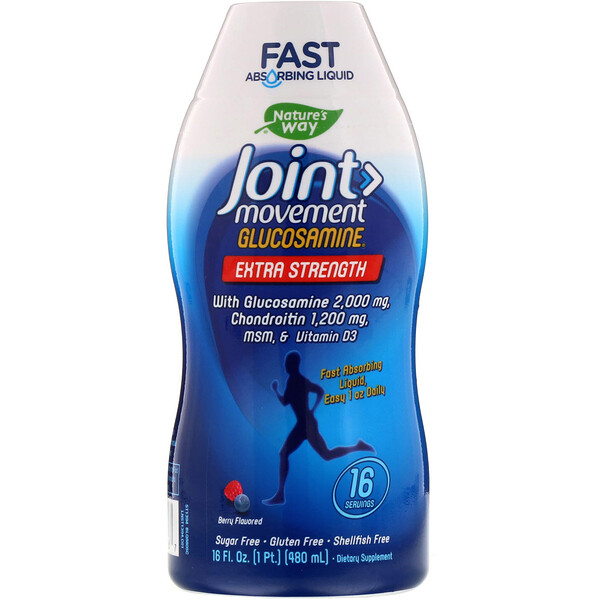 Nature's Way, Joint Movement Glucosamine、Extra Strength、ベリー味、16 oz（480 ml）
