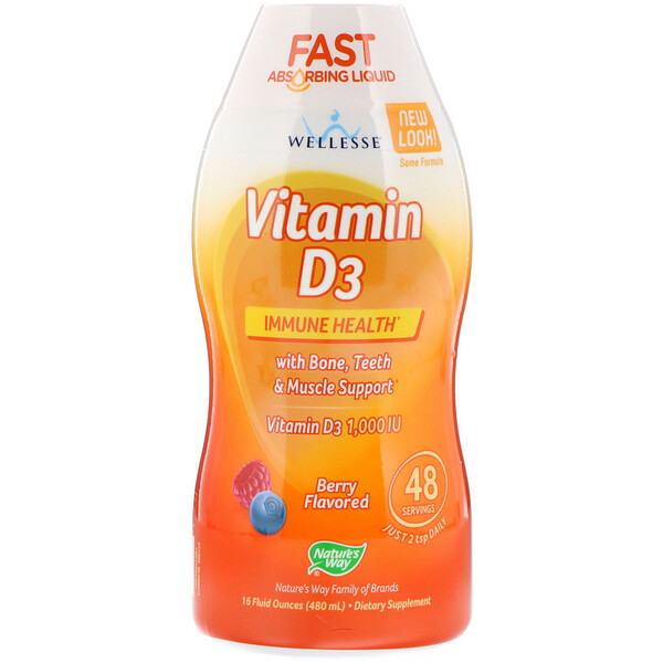 Wellesse Premium Liquid Supplements Vitamin D3 Natural Berry