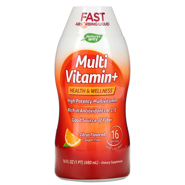 Nature's Way, Multi Vitamin+, Sugar Free, Citrus Flavor, 16 fl oz (480 ml)