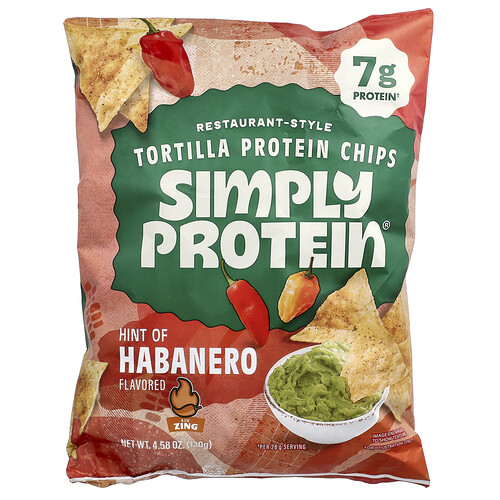 Simply Protein Restaurant-Style Tortilla Protein Chips, Habanero, 4.58 oz (130 g)