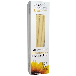 Wally's Natural Products, Ушные свечи, люксовая коллекция, без запаха, 12 свечей