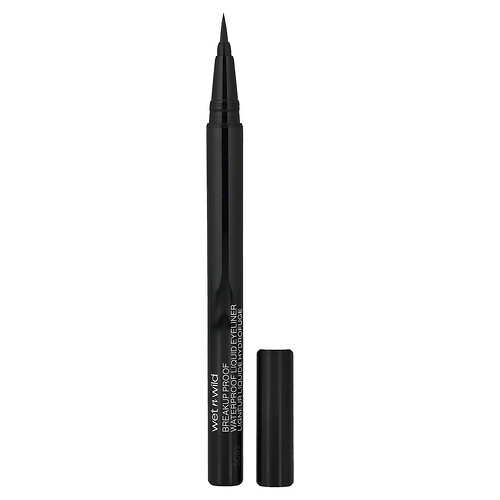 Wet N Wild Breakup Proof, Waterproof Liquid Eyeliner, 1111509 Ultra Black, 0.03 fl oz (0.9 ml)