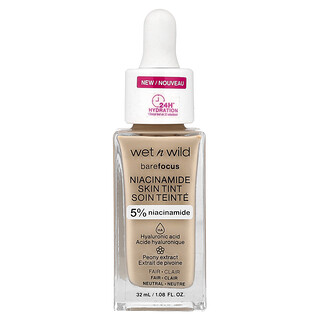 wet n wild, Barefocus, Niacinamide Skin Tint, 1116087 Fair, 1.08 fl oz (32 ml)