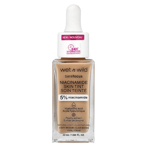 Wet N Wild Barefocus, Niacinamide Skin Tint, 1116090 Natural Light, 1.08 fl oz (32 ml)