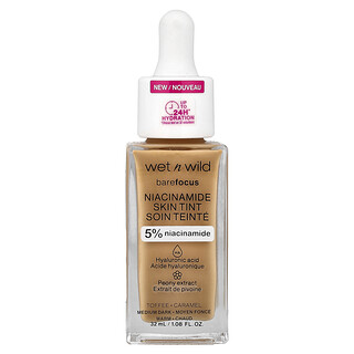 wet n wild, Barefocus, Niacinamide Skin Tint, 1116323 Toffee, 1.08 fl oz (32 ml)