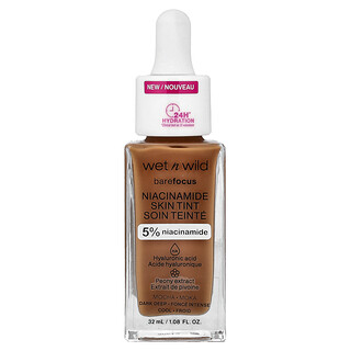 wet n wild, Barefocus, Niacinamide Skin Tint, 1116328 Mocha, 1.08 fl oz (32 ml)