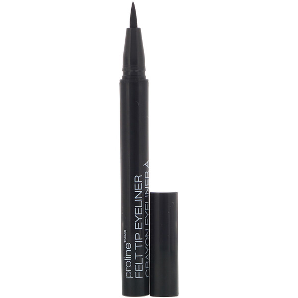 Wet n Wild, Подводка для глаз ProLine с фетровым кончиком, черная, 0,5 г (0,017 унции)