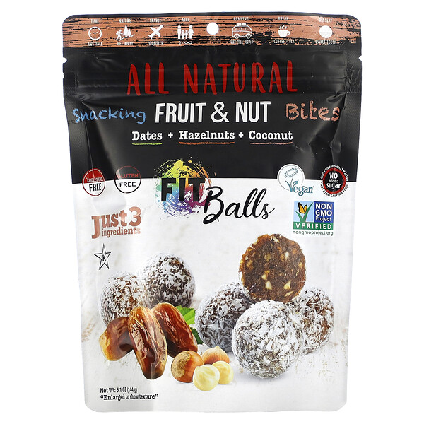 Nature's Wild Organic, Fitballs, All Natural Snacking Fruit & Nut Bites