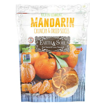 

Nature's Wild Organic, Earth & Soil, Crunchy & Dried Slices, Mandarin, 1.4 oz (40 g)