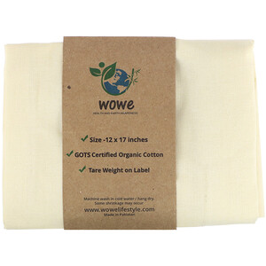 Wowe, Certified Organic Cotton Muslin Bag, 1 Bag, 12 in x17 in отзывы