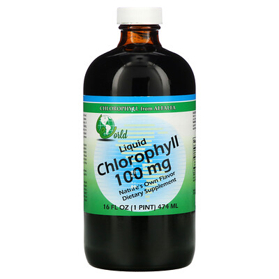 World Organic жидкий хлорофилл, 100 мг, 474 мл (16 жидк. унций)