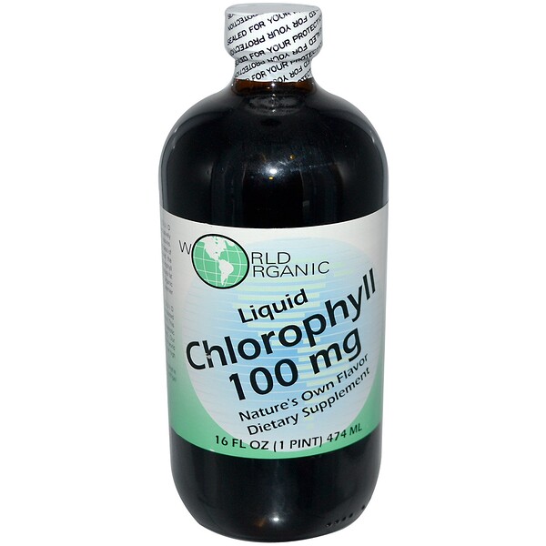 World Organic, Жидкий хлорофилл, 100 мг, 474 мл