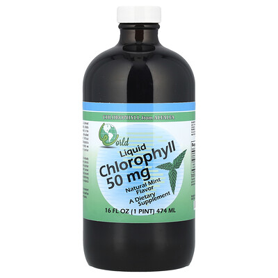 World Organic  Liquid Chlorophyll  Natural Mint  50 mg  16 fl oz (474 ml)
