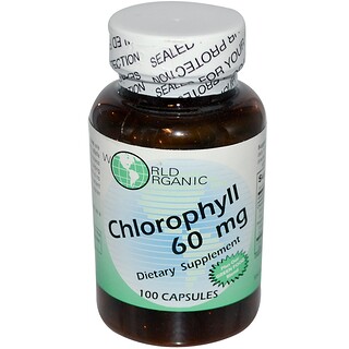 World Organic, Chlorophyll, 60 mg, 100 Kapseln