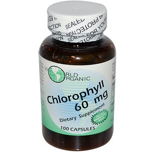 Ворлд Органик, Chlorophyll, 60 mg, 100 Capsules отзывы