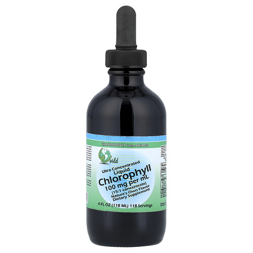 World Organic ультраконцентрированный жидкий хлорофилл 100 мг 118 мл (4 жидк. унции)