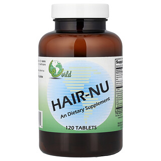 World Organic, HAIR-NU, 120 comprimés