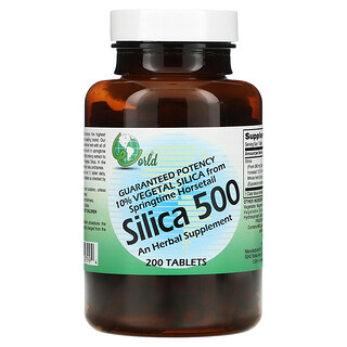 World Organic, Silica 500, 200 таблеток