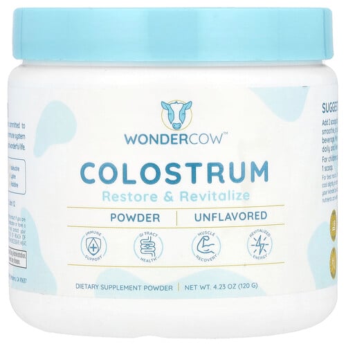 Wondercow, Colostrum Powder, Unflavored, Colostrum-Pulver, geschmacksneutral, 120 g (4,23 oz.)