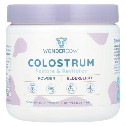 Wondercow Colostrum Powder, Elderberry, 5.15 o (146 g)