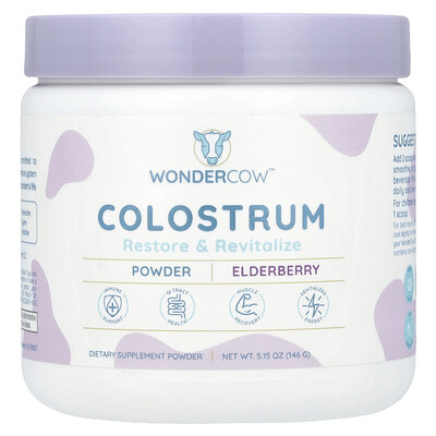 Product Image for Wondercow, Colostrum Powder, Elderberry, 5.15 o (146 g)