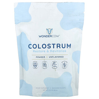 Wondercow, Calostro en polvo, Sin sabor, 30 sobres, 2 g (0,07 oz) cada uno