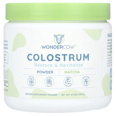 Wondercow  Colostrum Powder  Matcha  4.9 oz (140 g)