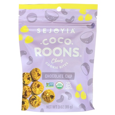 

Coco-Roons, Мягкие кусочки печенья, Шоколадная крошка, 3 унц. (85 г)