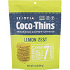 Sejoyia, Biscoitos de Coco, Bolachas de Cajú com Snacks, Raspas de Limão, 3,5 onças (99 g)