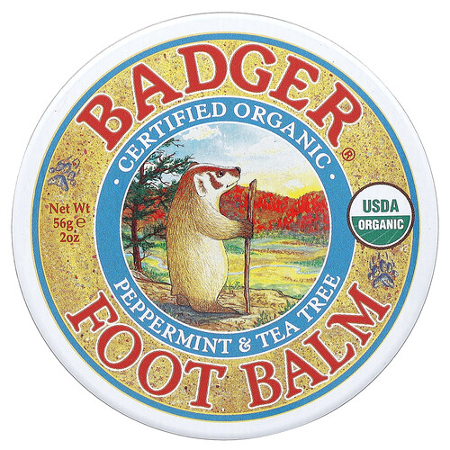 Badger, Zertifizierter Bio-Fußbalsam, Pfefferminze und Teebaum, 56 g (2 oz.)