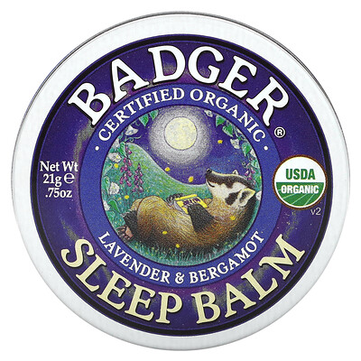 Badger Company Органический бальзам для сна, лаванда и бергамот, 21г (0,75унции)