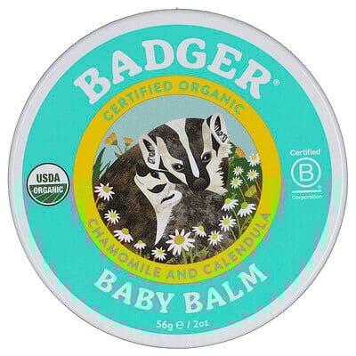 Badger  Organic Baby Balm  Chamomile and Calendula  2 oz (56 g)