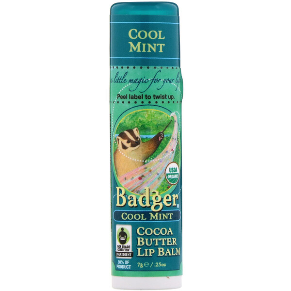Cocoa Butter Lip Balm, Cool Mint, .25 oz (7 g)