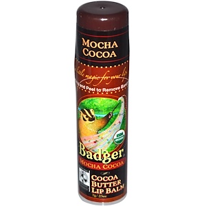 Badger Company, Бальзам для губ с маслом какао, мокко какао, 0,25 унции (7 г)